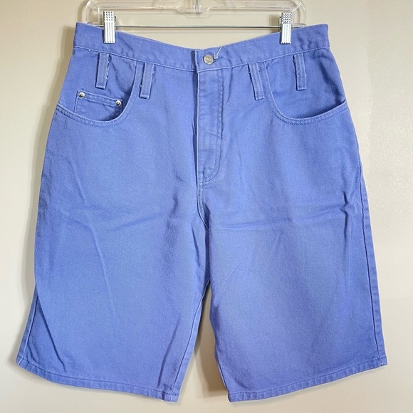 Vintage Sasson Purple Denim Jean Shorts Size Large Color Dad Short 32 Waist - Picture 1 of 6